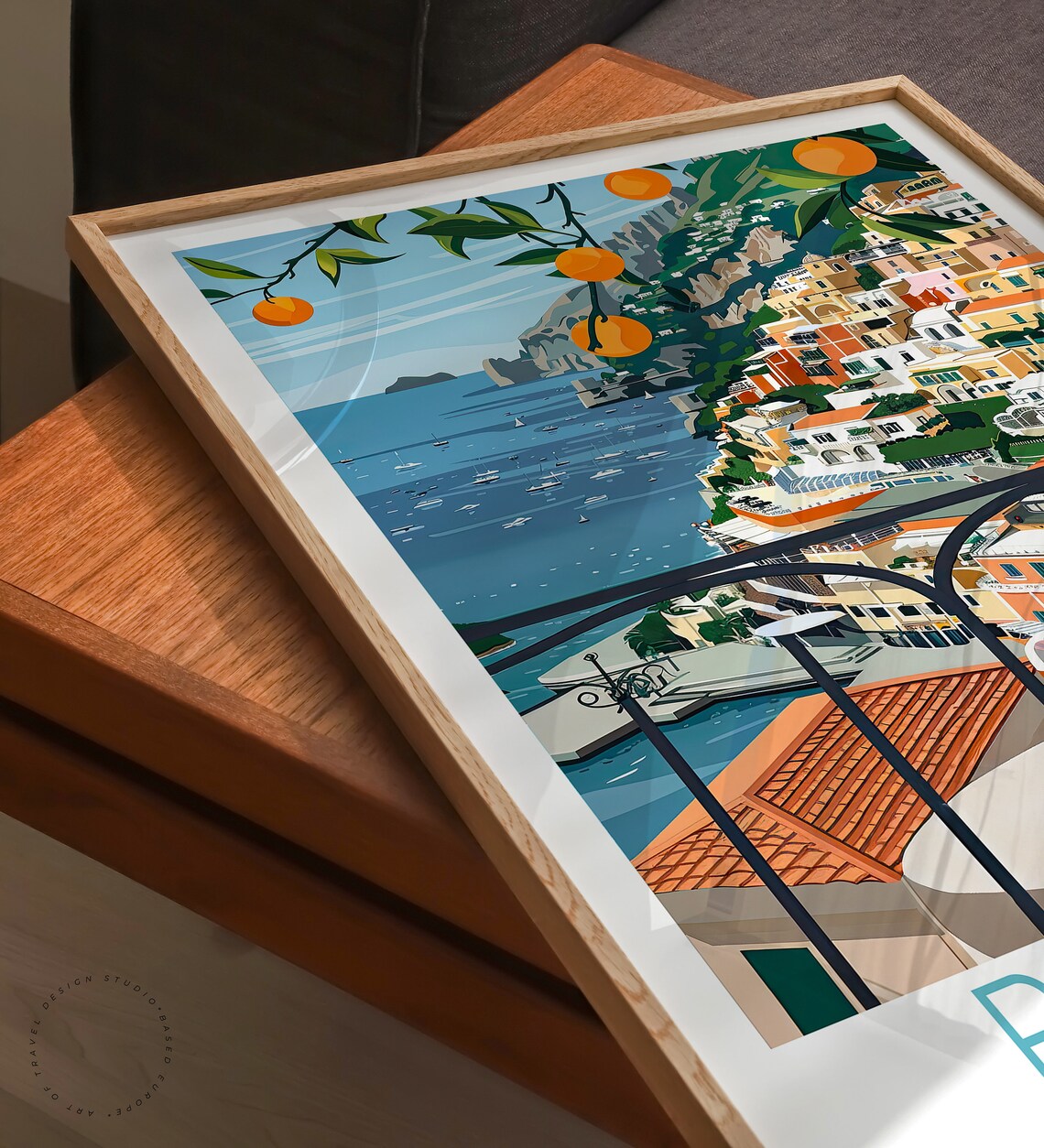 Positano Italy Travel Poster, Coastal Wall Art Decor - Image 2