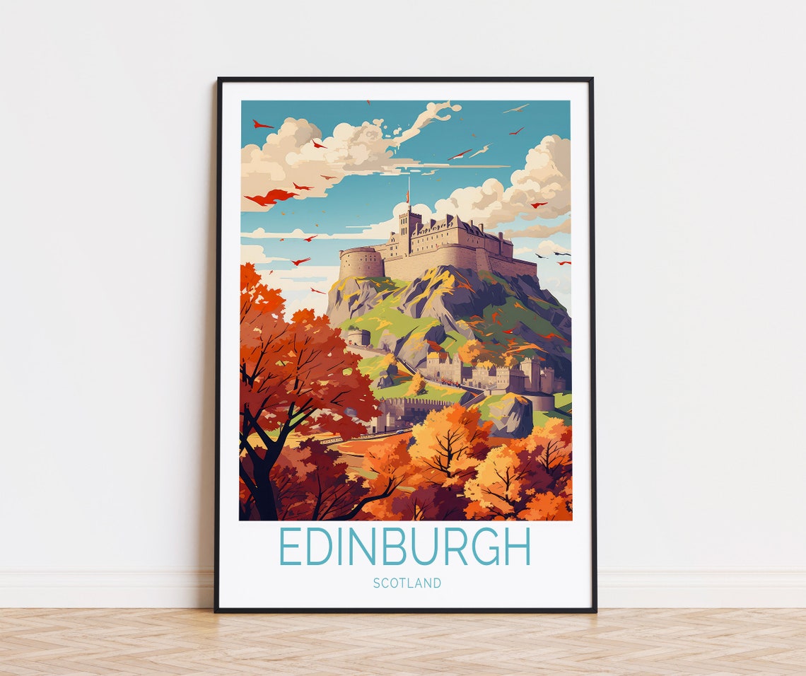 Edinburgh Scotland Castle On The Rock In Autumn Colors Poster