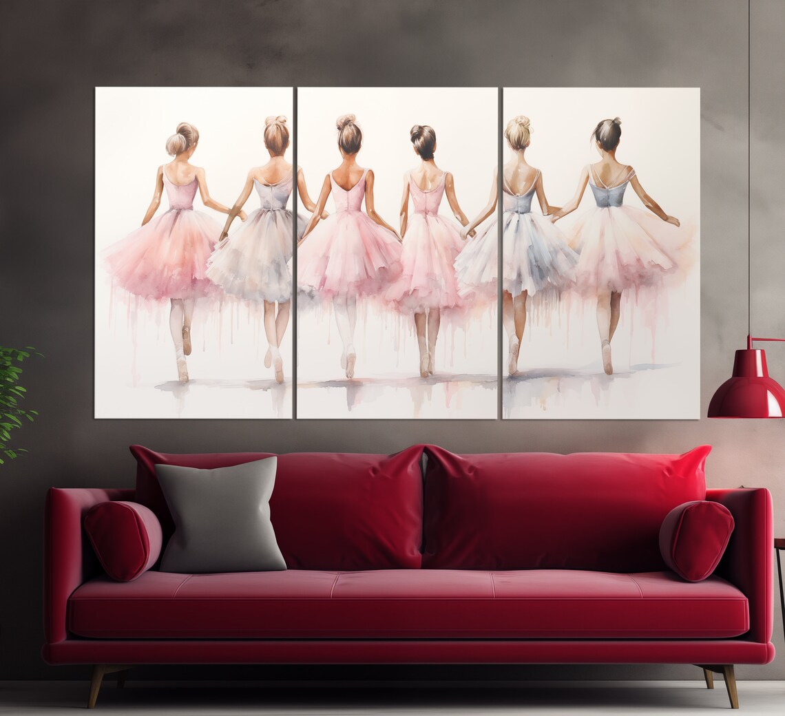 Neutral Colors Ballerinas, Oil-Painting Style Art Print - Image 2