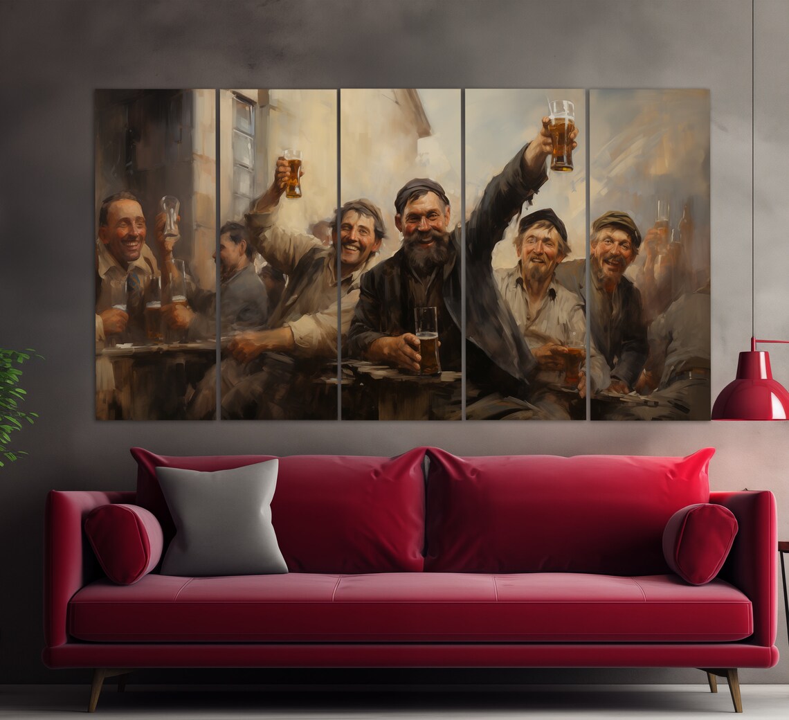 Vintage Irish Pub Beer Scene, Retro Wall Art Print - Image 2
