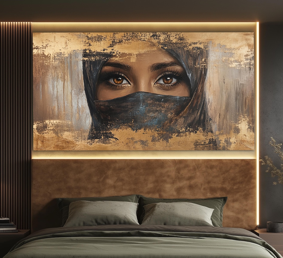 Arab Woman Vintage Oil Painting Style Art Print - Image 3