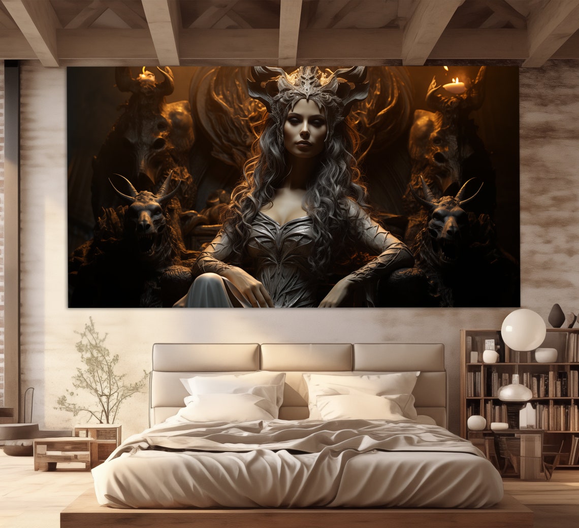 Charming Lady Vampire Print Gothic Wall Art Gothic Painting Gothic Wall Decor Vampires Wall Art Vampiress Print - Image 4