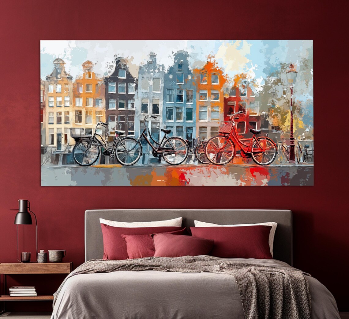 Bicycles in Amsterdam Abstract Wall Art Print - Image 4