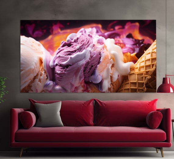 Ice Cream Close Up Print Ice Cream Painting Sweets Wall Decor Ice Cream Wall Art Ice Cream Print Ice Cream Shop Decor