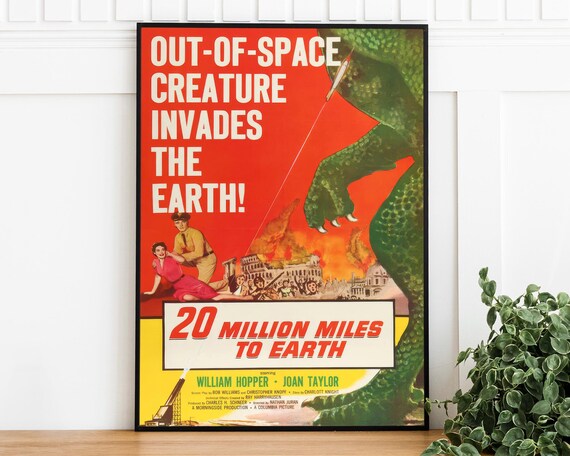 20 Million Miles to Earth Giant Monster Retro Sci-Fi Movie Poster