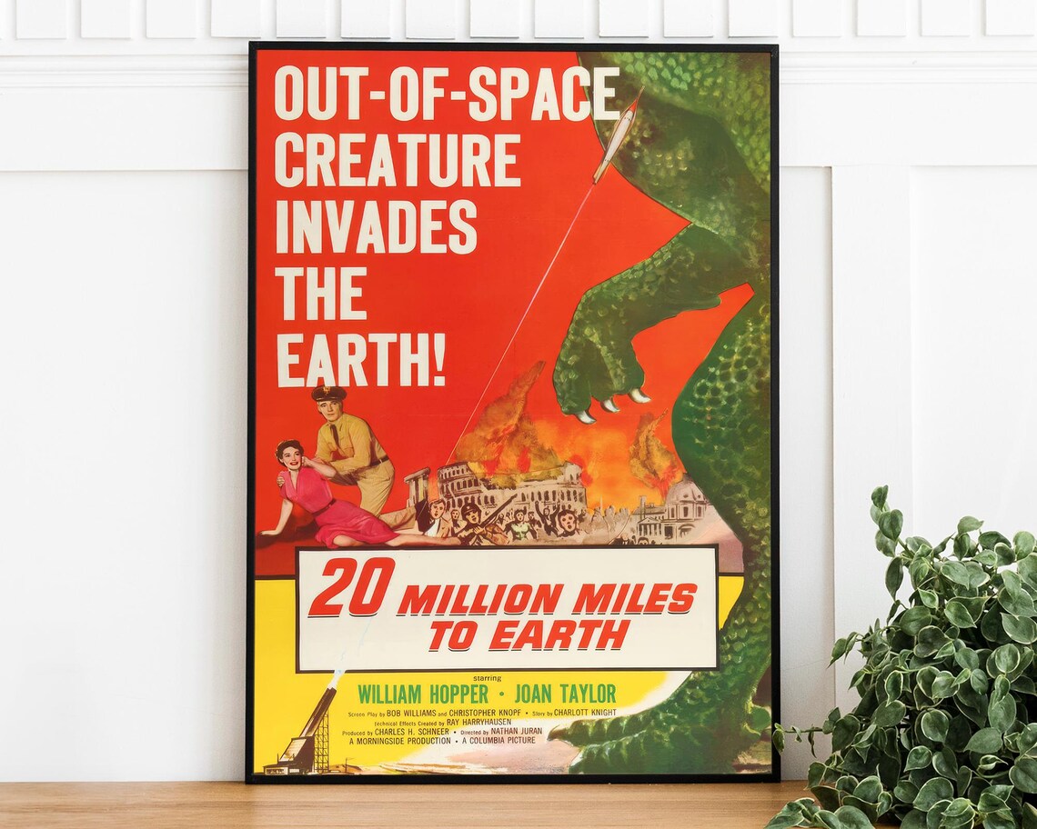 20 Million Miles to Earth Giant Monster Retro Sci-Fi Movie Poster