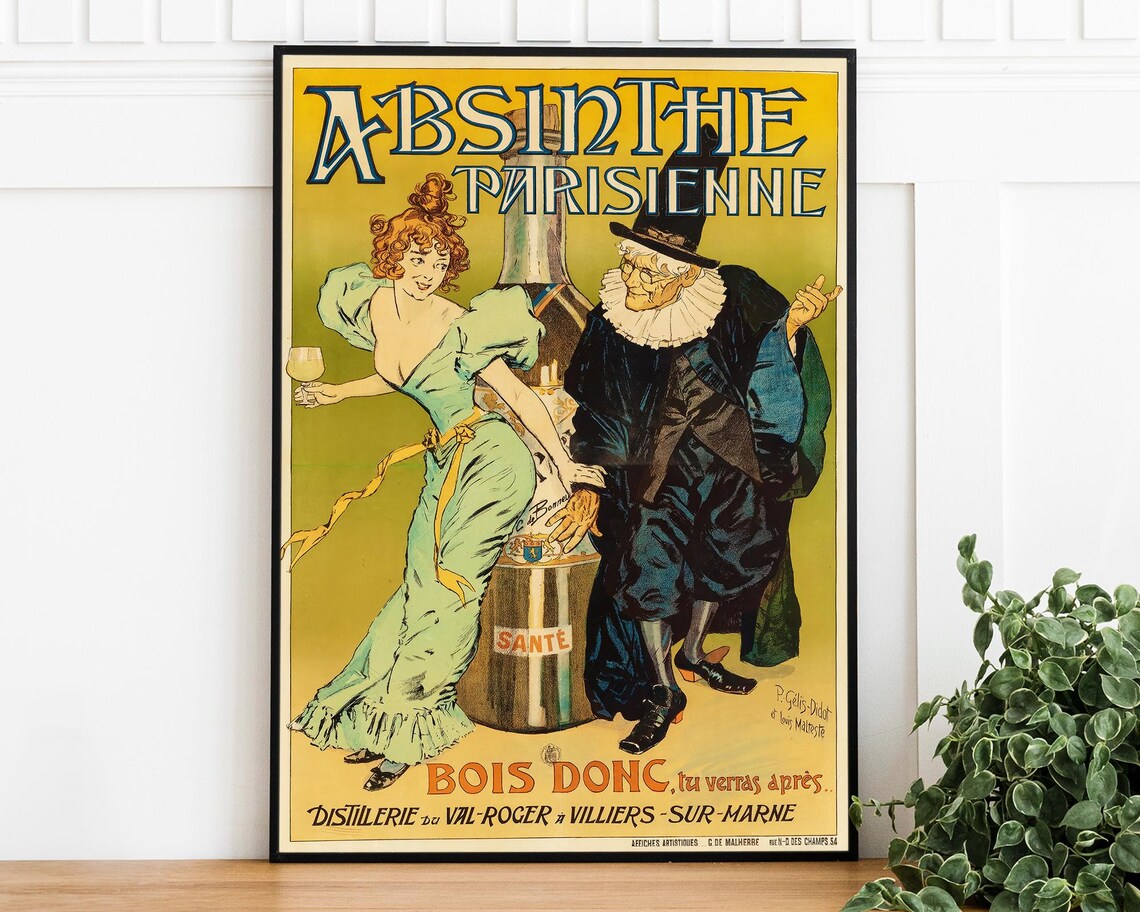 Absinthe Parisienne Vintage French Absinthe Advertising Poster