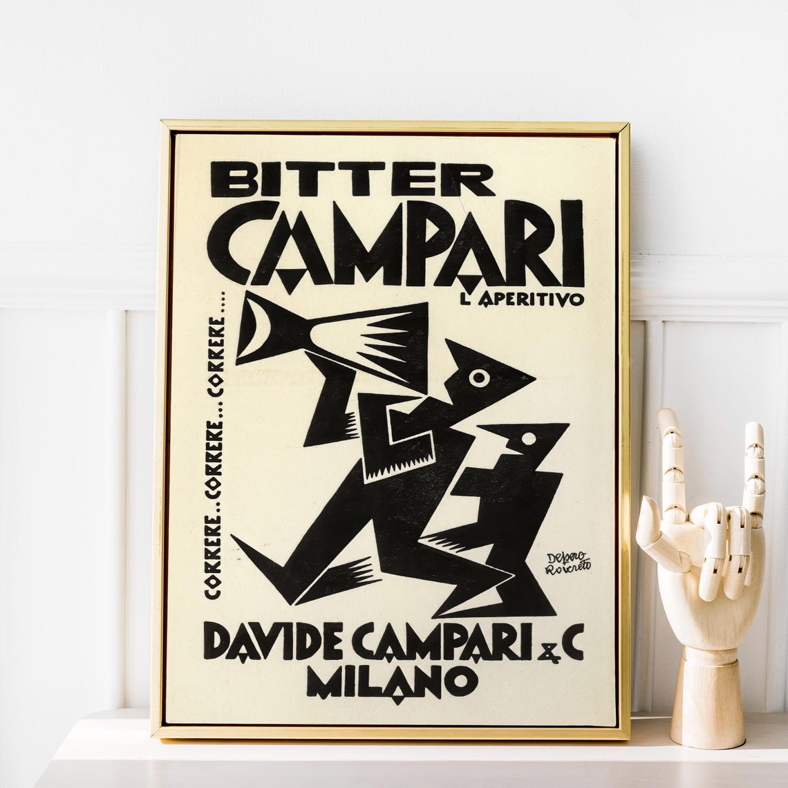 Bitter Campari L Aperitivo Davide Milano Vintage Ad Art Poster - Image 2