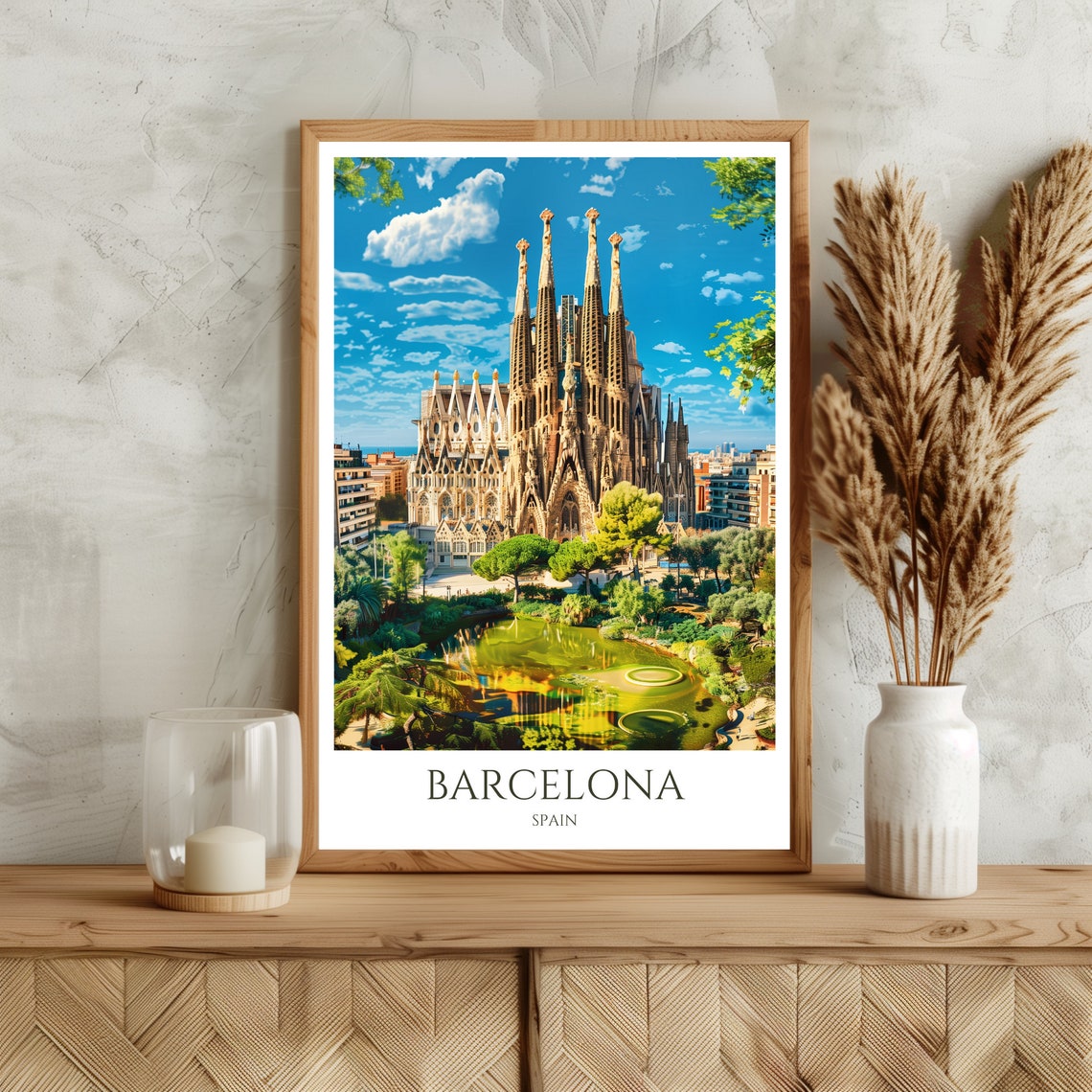 Barcelona Sagrada Familia Gaudi Cathedral Spain Travel Poster - Image 3
