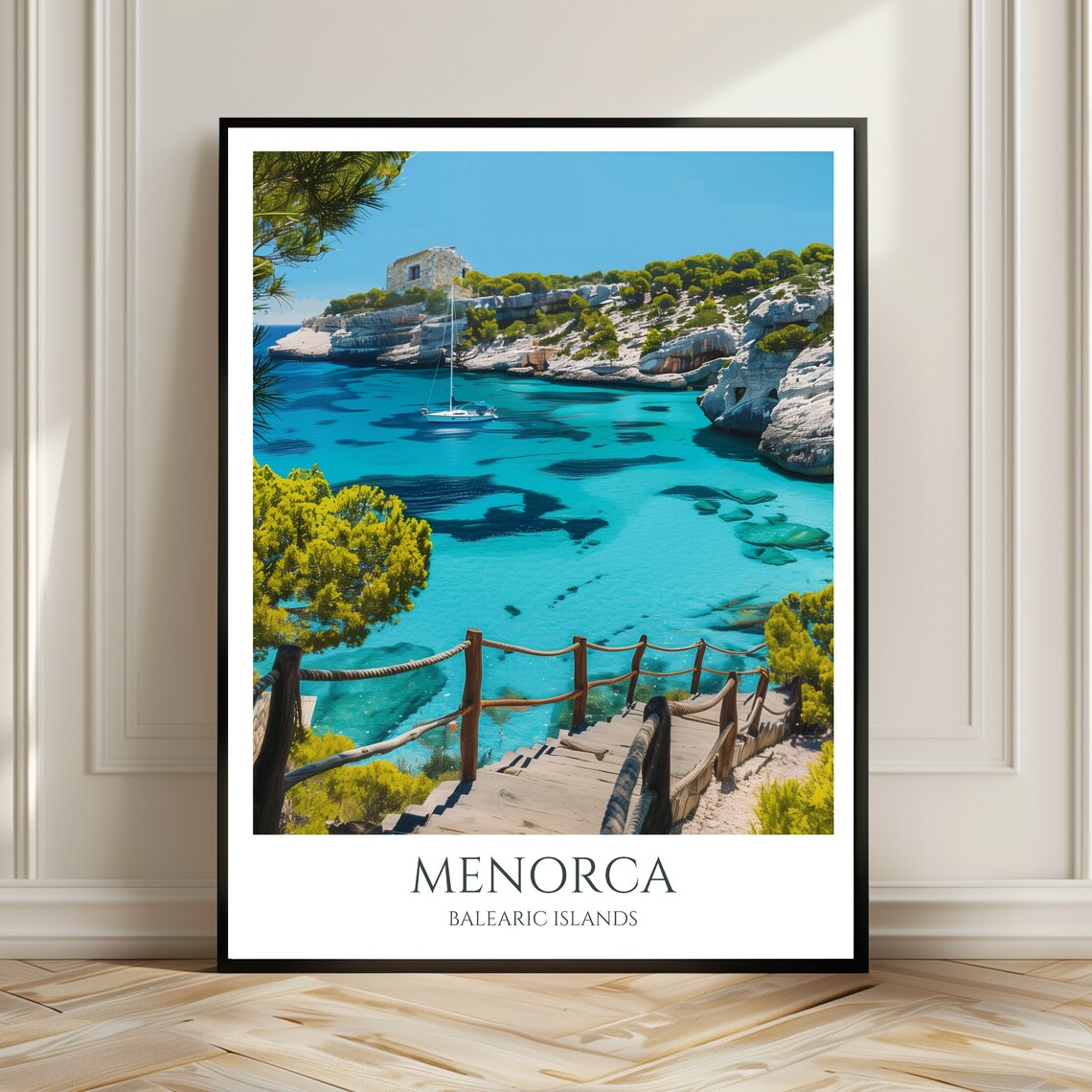 Menorca Travel Poster, Balearic Island Wall Art Print