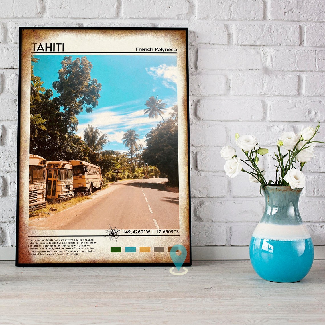 Tahiti Print Vintage Poster Tahiti Art Tahiti Poster Tahiti Photo Tahiti Poster Print Tahiti Wall Art French Polynesia Travel Gift - Image 4