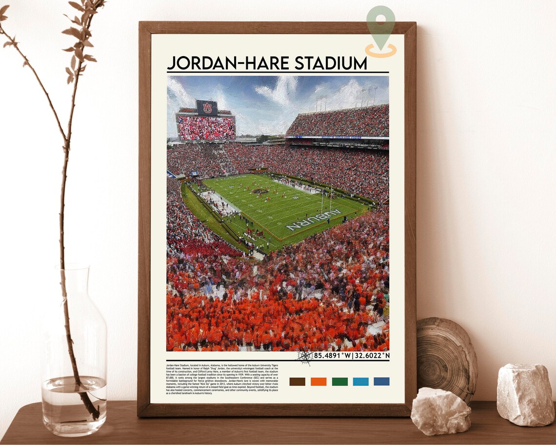 Jordan-Hare Stadium Auburn Alabama College Football Stadium Print