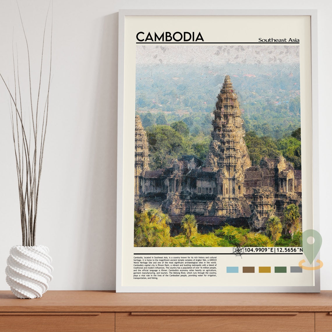 Cambodia Angkor Wat Ancient Temple Spires Jungle Canopy Travel Poster - Image 2