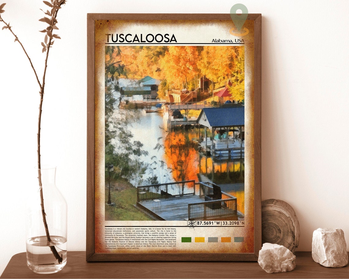 Tuscaloosa Print Tuscaloosa Poster Tuscaloosa Wall Art Tuscaloosa Travel Tuscaloosa Art Print Tuscaloosa Artwork Alabama Art Print - Image 6