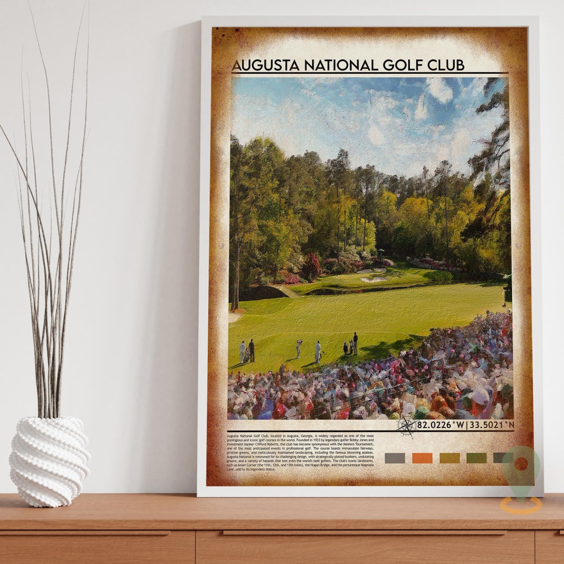 Augusta National Golf Club Painted Masters Course Fairway Poster - Image 4