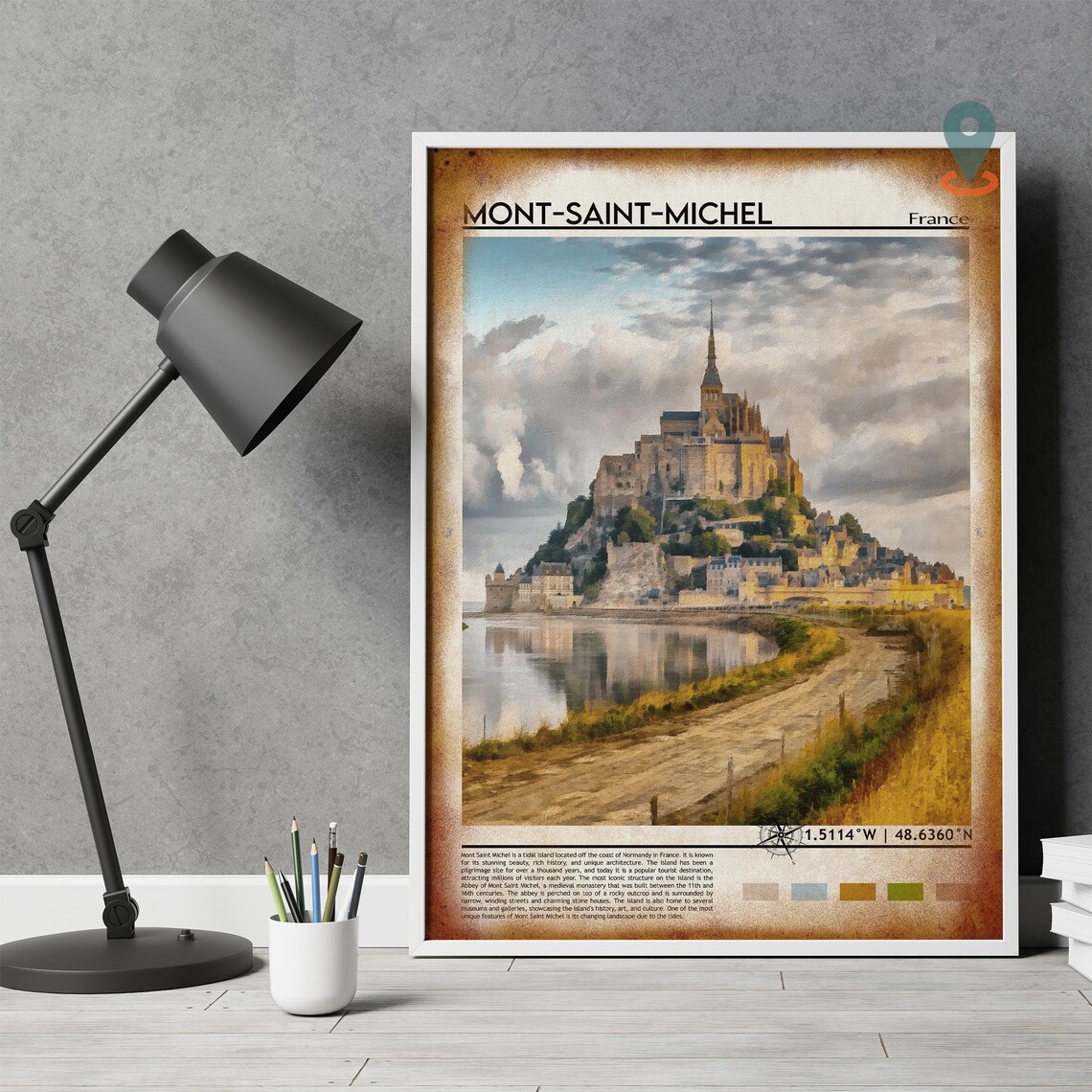 Mont Saint Michel France Tidal Island Abbey Normandy Travel Poster - Image 4