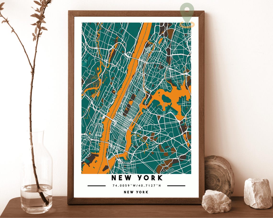 New York Map New York Map Print New York Wall Art New York Travel Poster New York Poster New York Photo New York City Map - Image 4