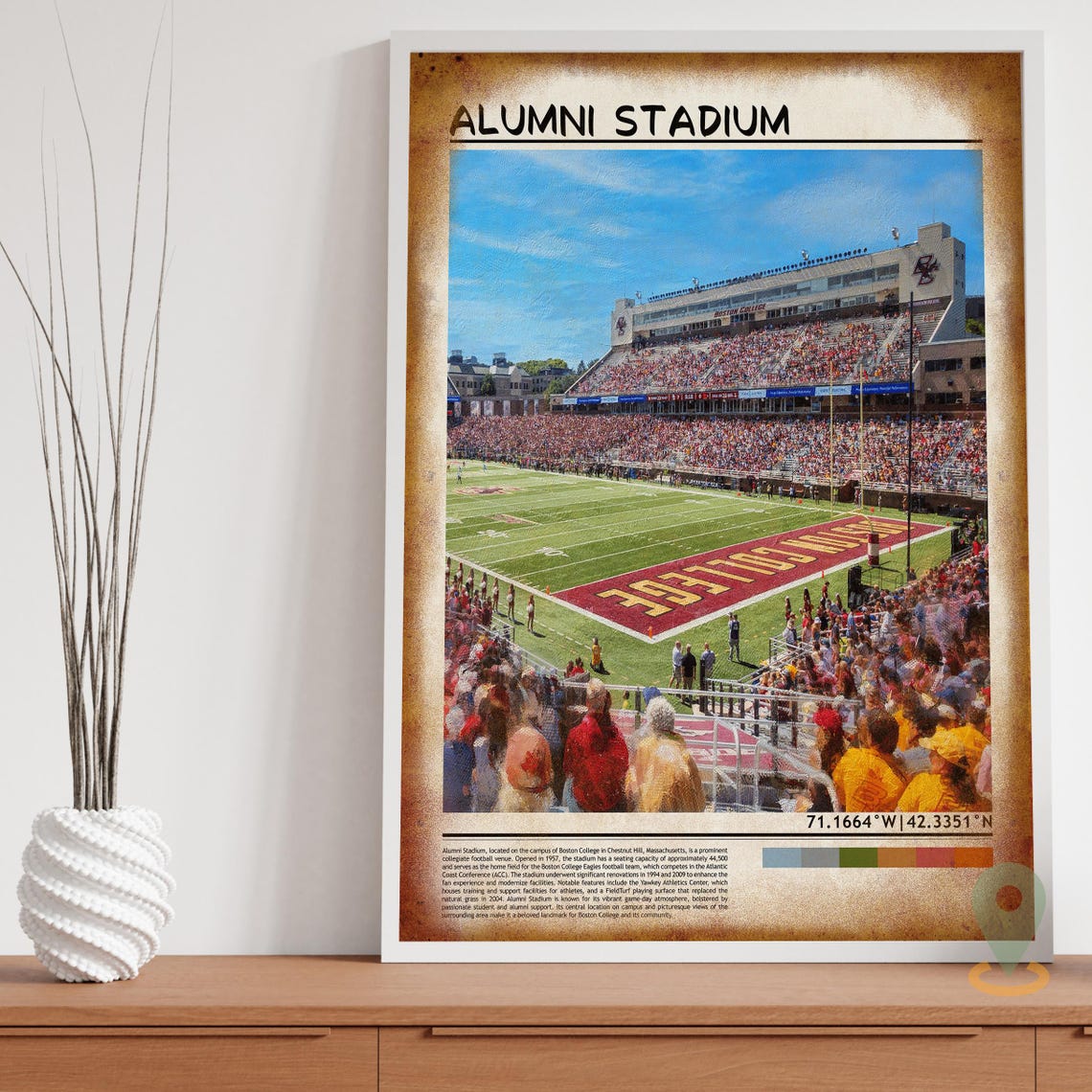 Boston College Alumni Stadium Eagles Football Game Day Poster - Image 3