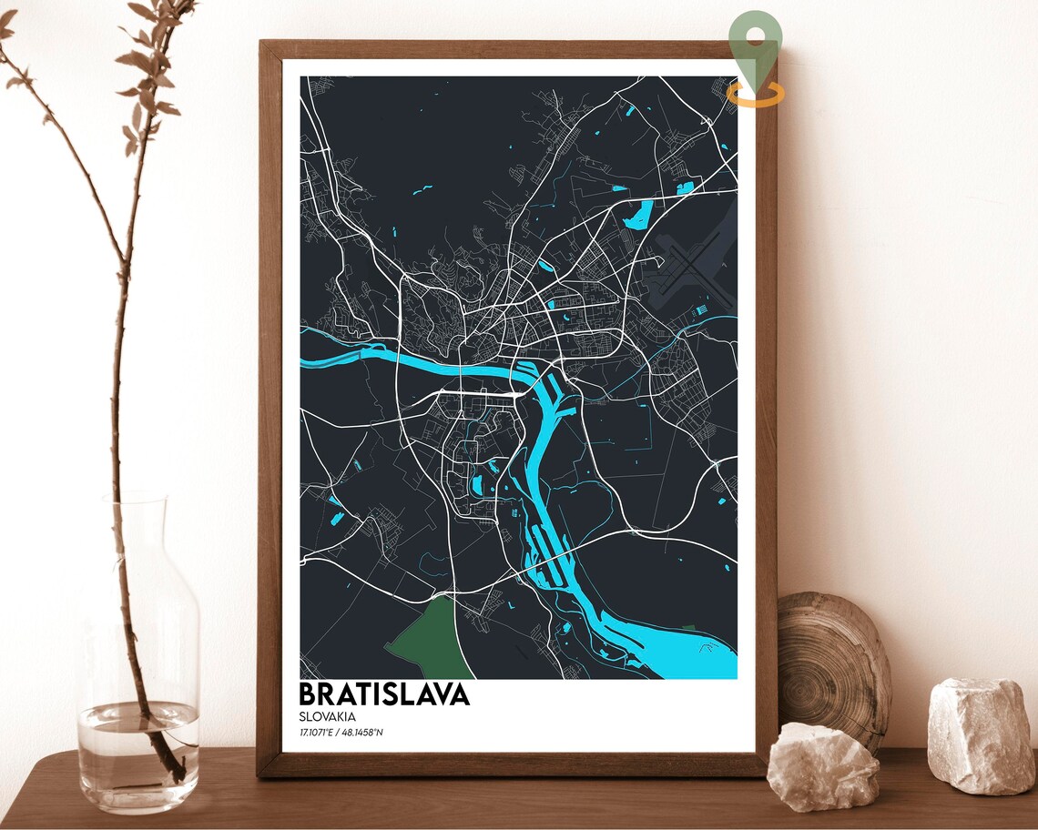 Bratislava Map Travel Poster, Slovakia Art Print - Image 2