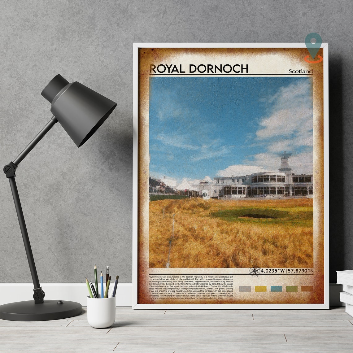 Royal Dornoch Print Royal Dornoch Poster Royal Dornoch Wall Art Royal Dornoch Travel Royal Dornoch Art Print Scotland Print Golf Print - Image 4
