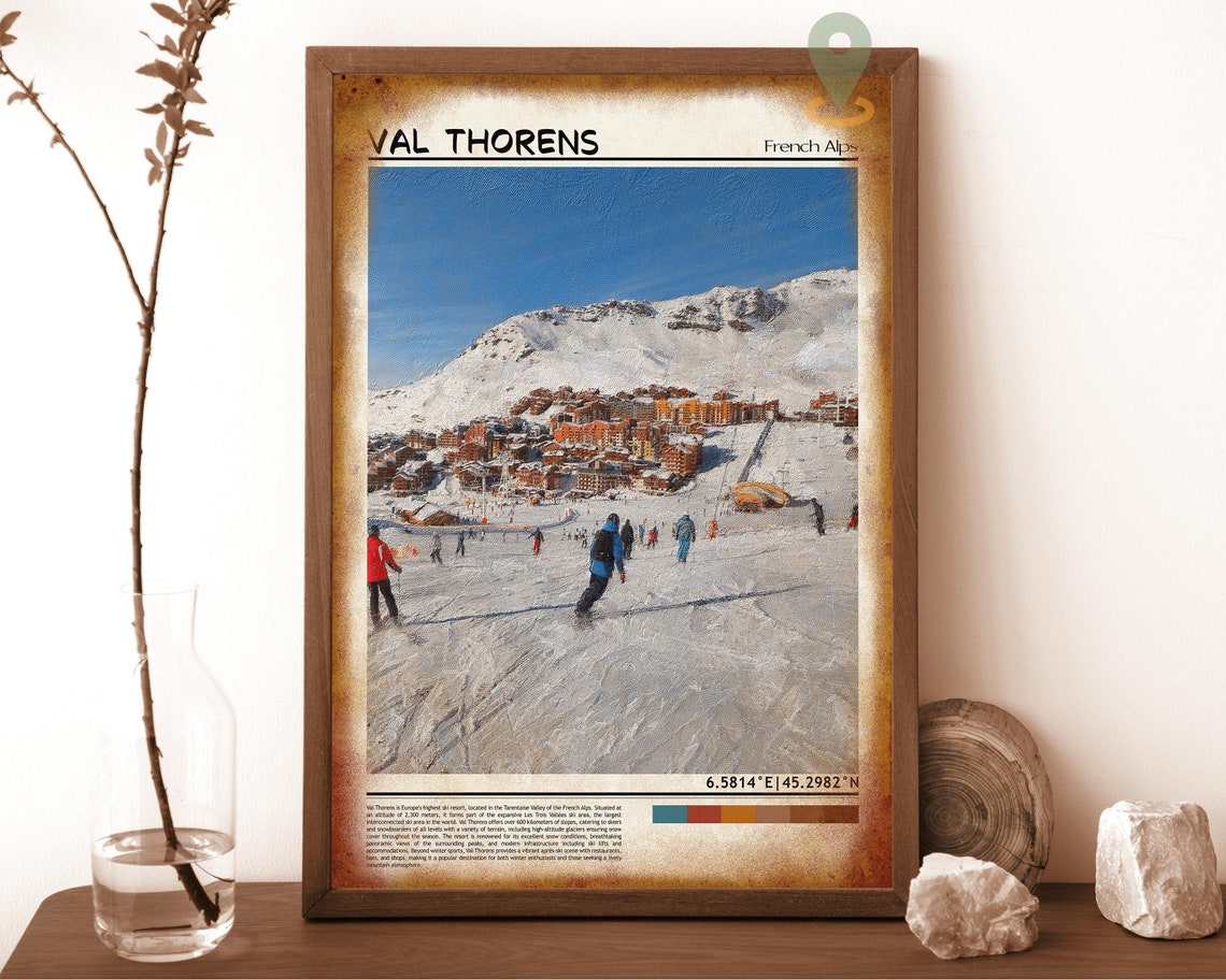 Val Thorens French Alps Ski Resort Village Winter Scene Poster - Image 6