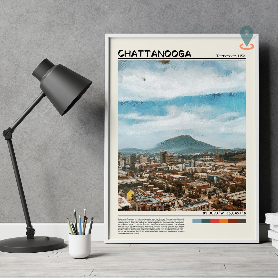 Chattanooga Tennessee Lookout Mountain River City Travel Poster - Image 2