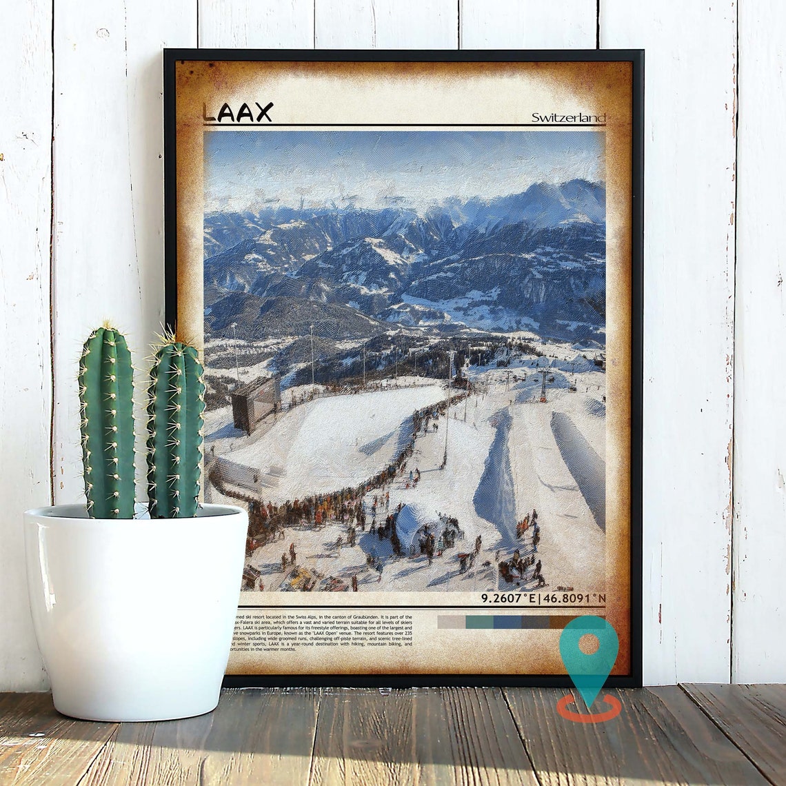 Laax Print Laax Wall Art Laax Poster Laax Photo Laax Poster Print Laax Wall Dcor Laax Ski Switzerland Poster Flims Laax Falera - Image 2