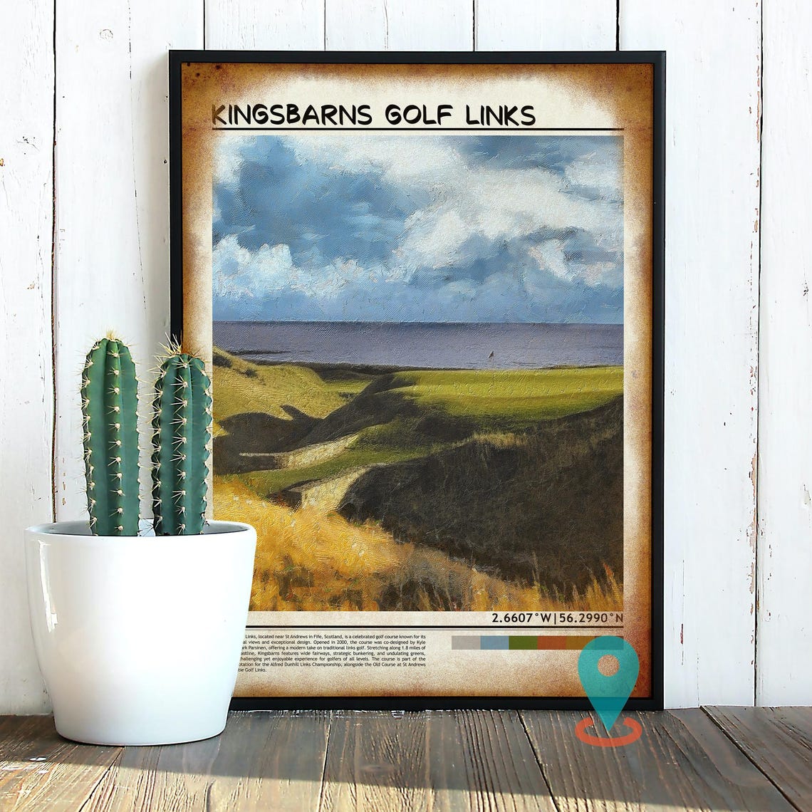 Kingsbarns Golf Links Scotland Coastal Dunes Fairway Coordinate Poster - Image 2