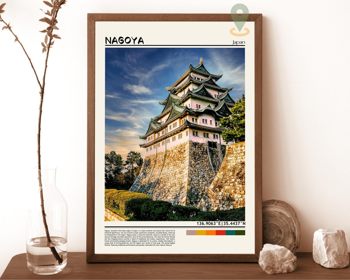 Nagoya Japan Castle Historic Samurai Era Architecture Poster
