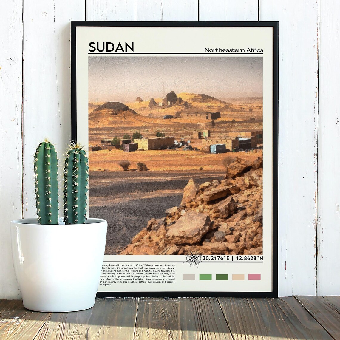 Sudan Northeastern Africa Desert Village Ancient Land Poster - Image 2