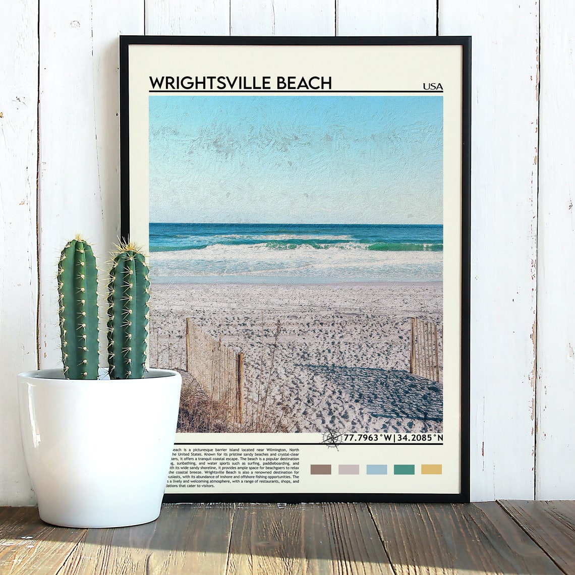 Wrightsville Beach Print Wrightsville Beach Poster Wrightsville Beach Wall Art Wrightsville Beach Travel North Carolina Print - Image 2