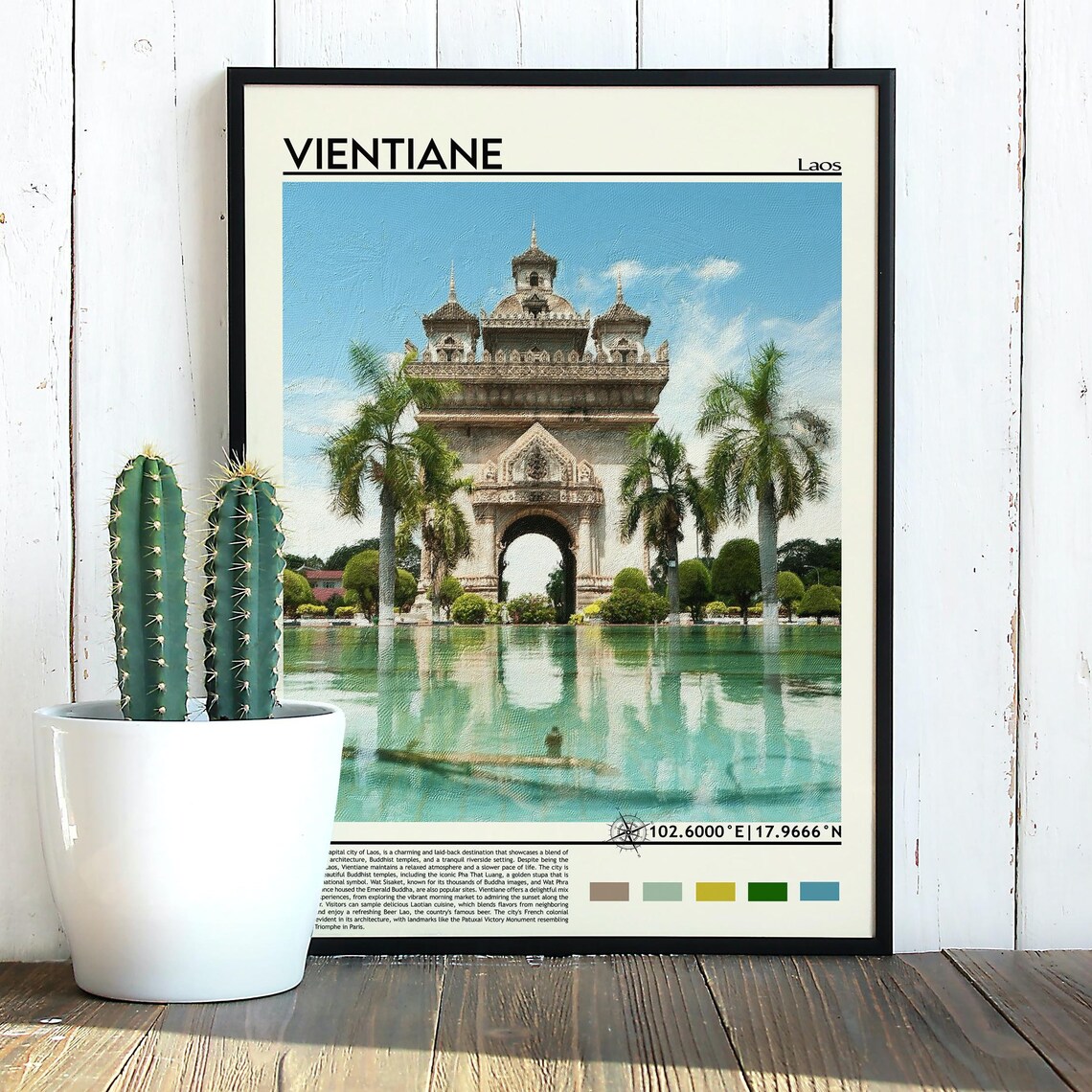 Vientiane Laos Patuxai Victory Gate Monument Travel Photo Poster - Image 3