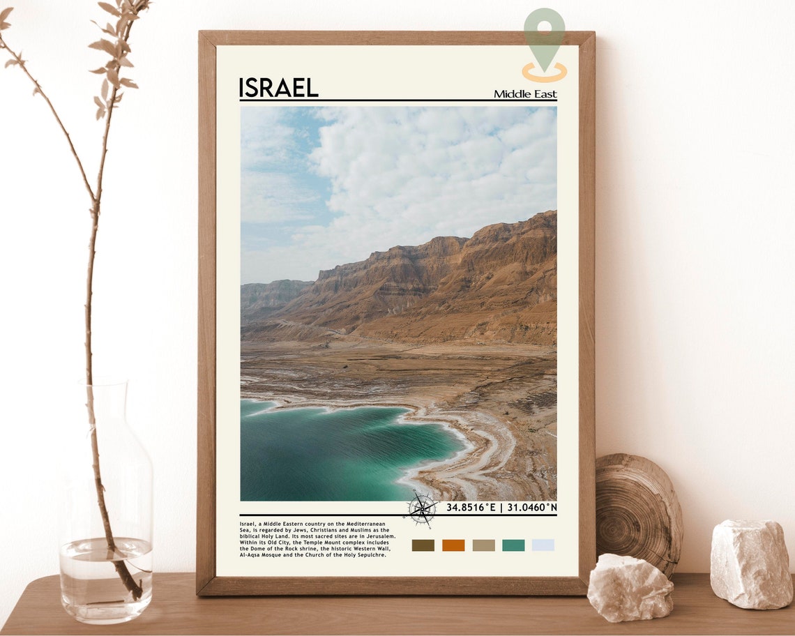 Israel Print Vintage Poster Israel Art Israel Poster Israel Photo Israel Poster Print Israel Wall Decor Jerusalem Poster Travel Gift