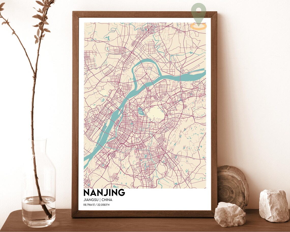 Nanjing Map Nanjing Map Print Nanjing Wall Art Nanjing Travel Poster Nanjing Poster Nanjing Photo Nanjing City Map Nanjing China Art - Image 6