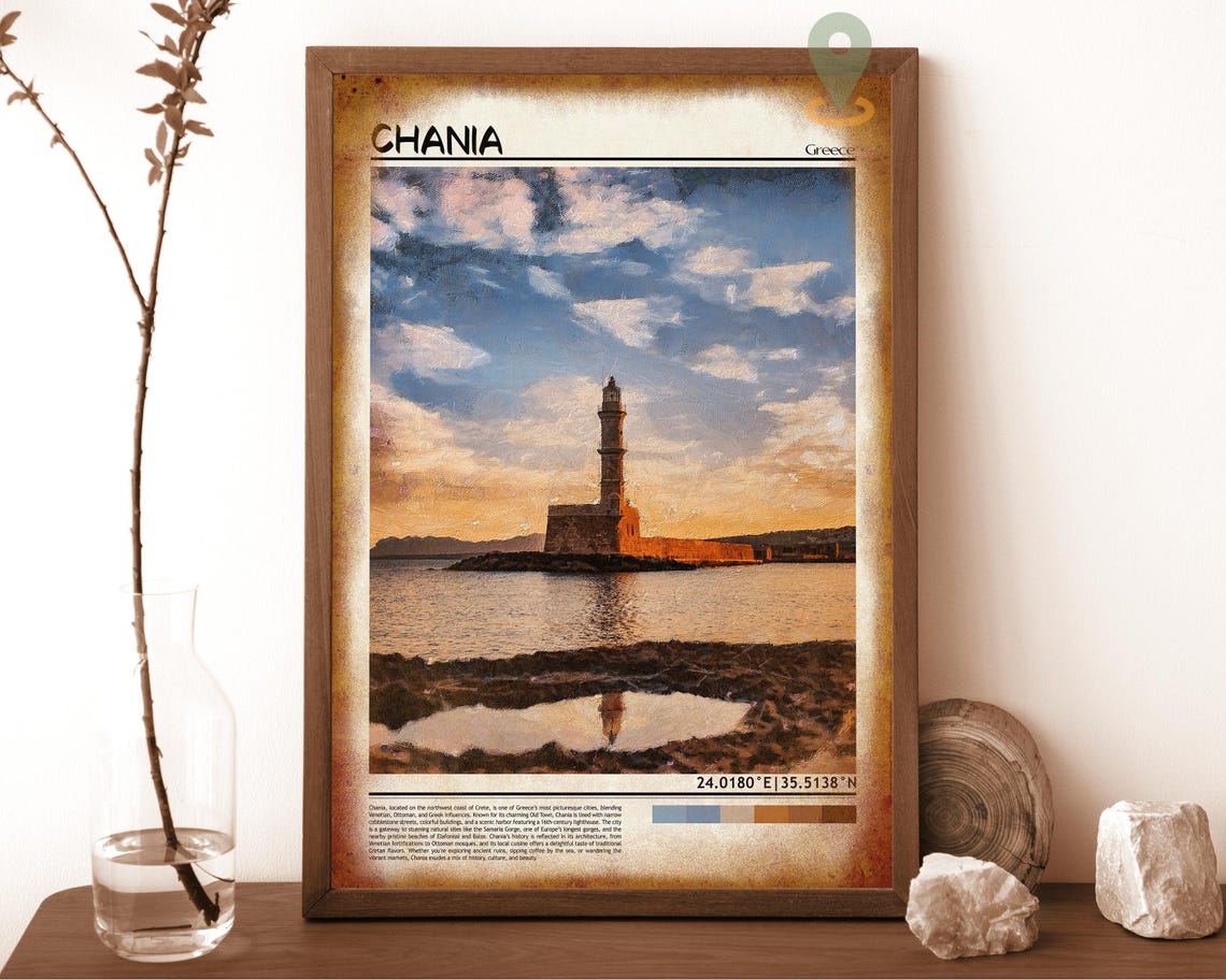 Chania Print Chania Wall Art Chania Poster Chania Photo Chania Poster Print Chania Travel Poster Chania Greece Crete Poster - Image 6