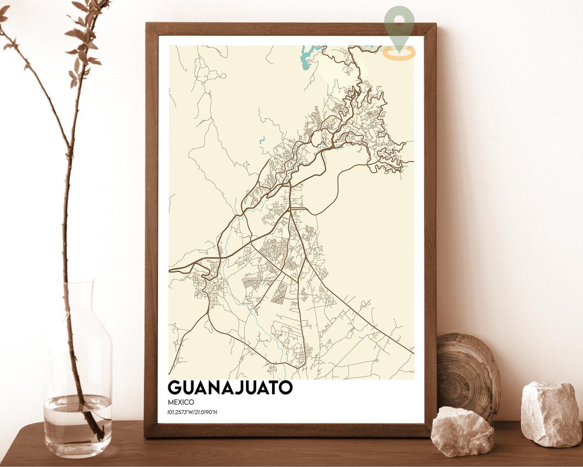 Guanajuato Mexico Crimson Red Minimalist City Map Home Decor Poster - Image 5