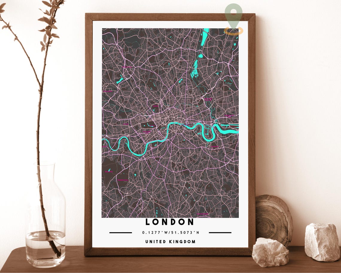 London Map London Map Print London City Map London Wall Art London Travel Poster London Poster London Photo London Poster Print - Image 4