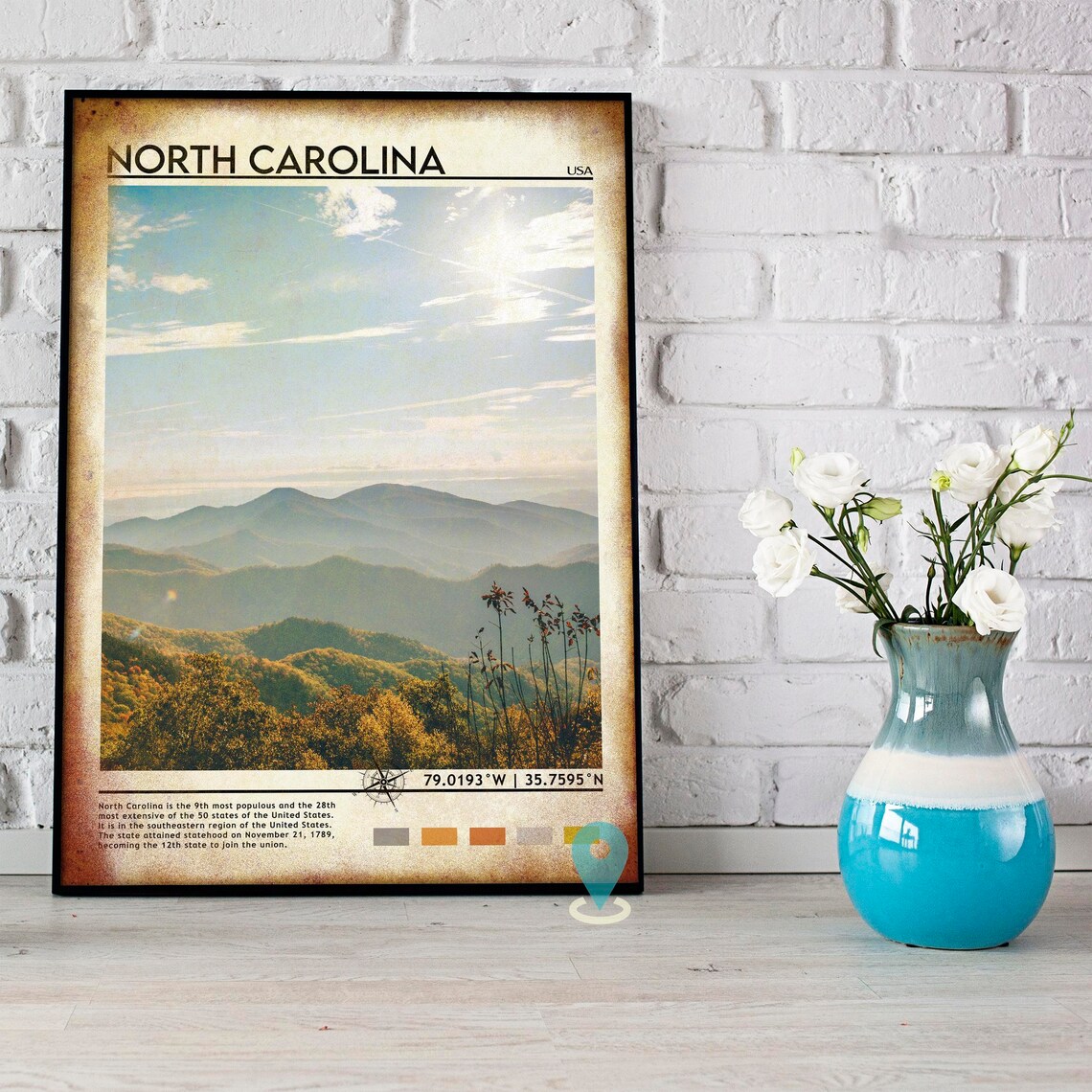 North Carolina Blue Ridge Mountains Scenic Travel Photo Poster - Image 5