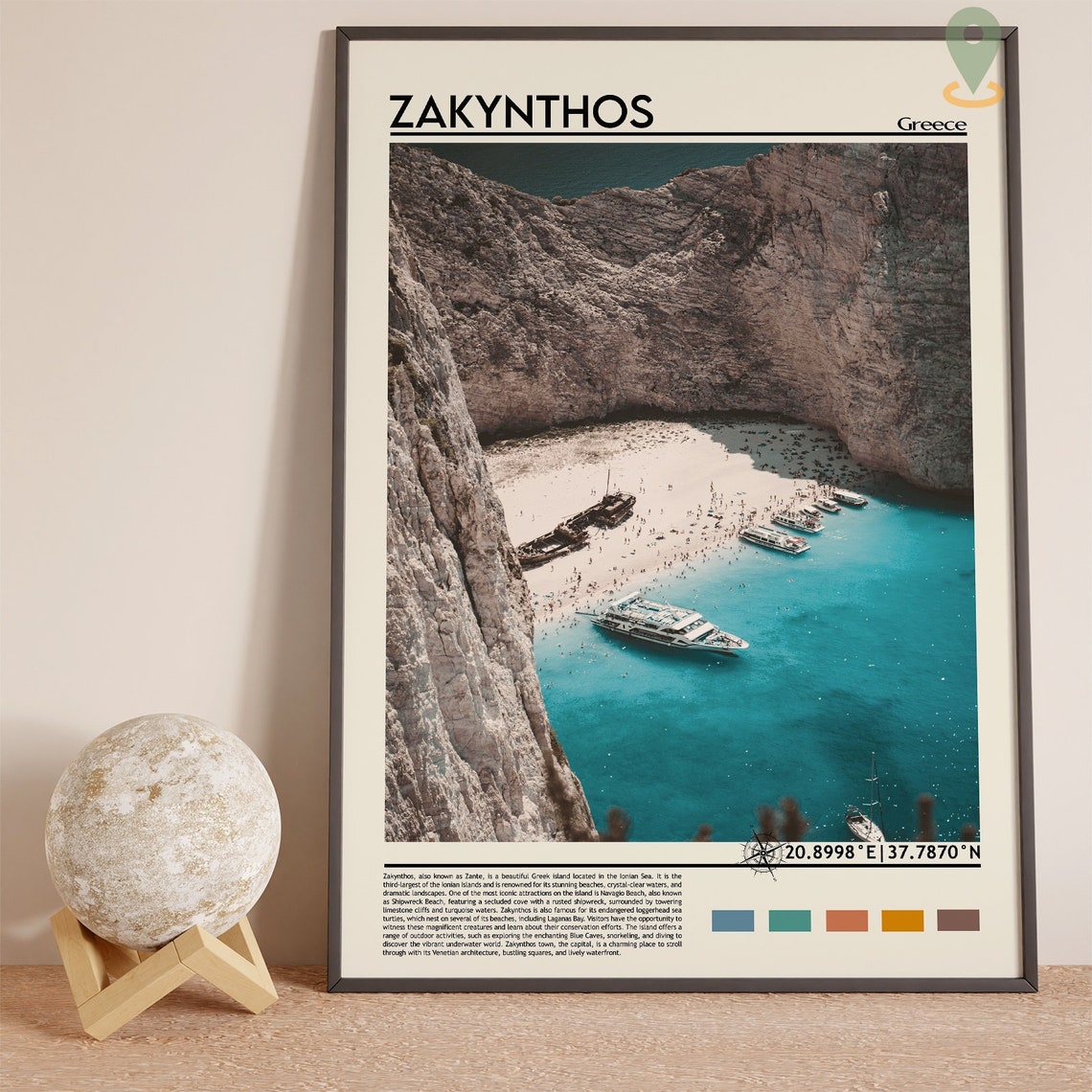 Zakynthos Greece Navagio Shipwreck Beach Cove Aerial View Poster - Image 4