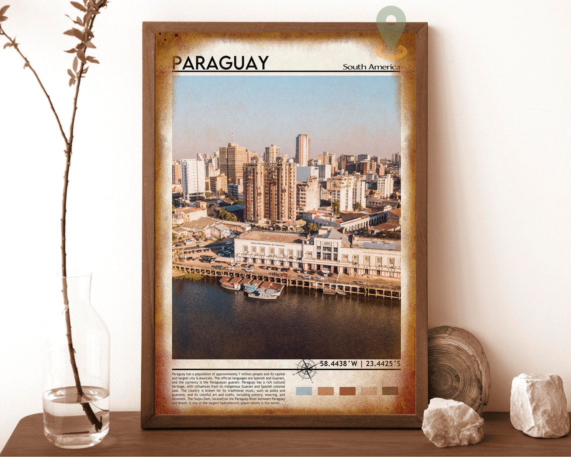 Paraguay Print Paraguay Art Paraguay Poster Paraguay Photo Paraguay Poster Print Paraguay Painting Asuncin Travel Poster Paraguay - Image 6