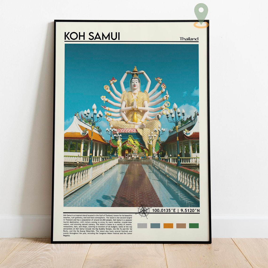Koh Samui Thailand Temple Statue Photo Poster Tropical Island Art - Image 5