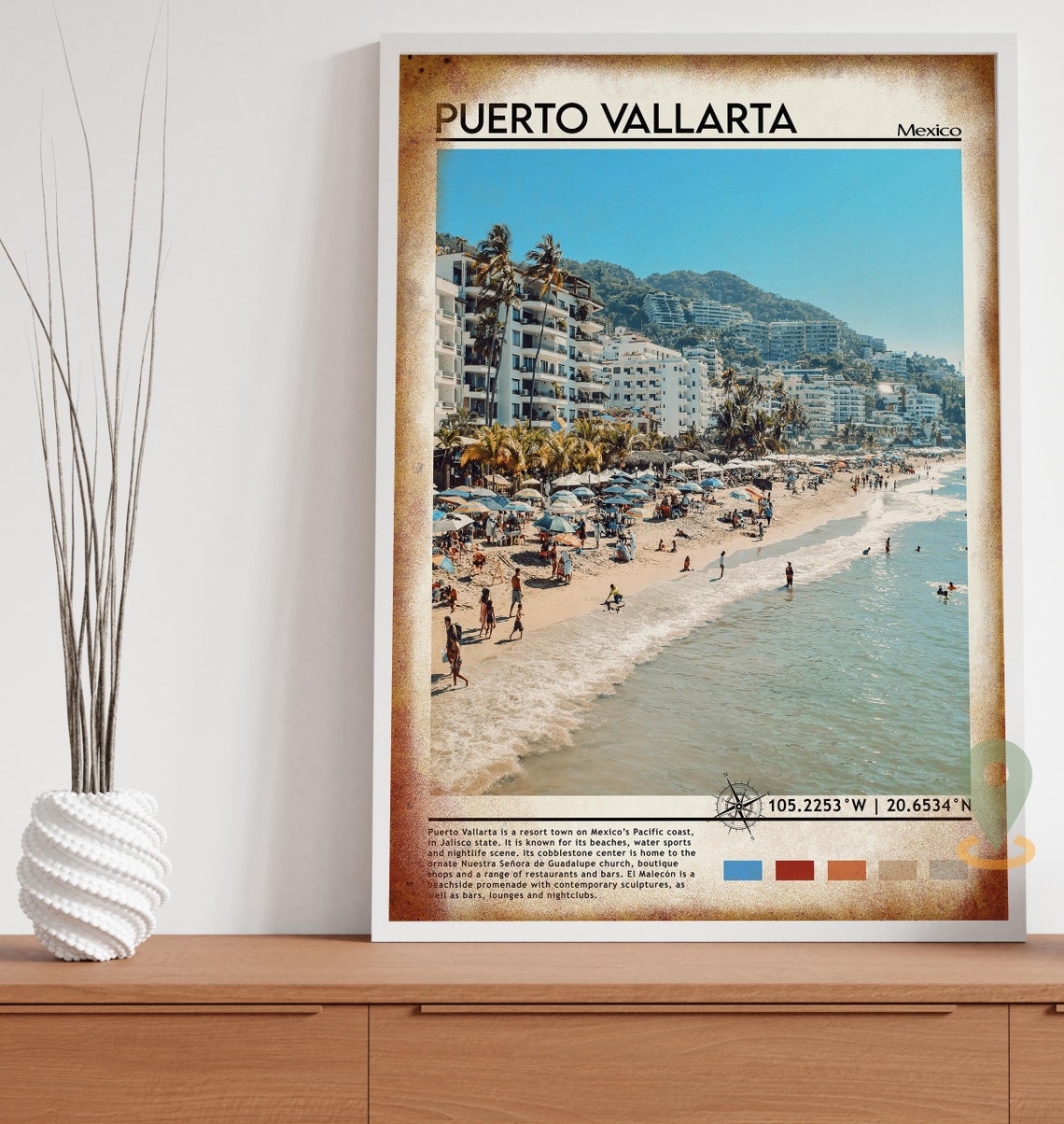 Puerto Vallarta Print Vintage Poster Puerto Vallarta Art Puerto Vallarta Poster Puerto Vallarta Photo Mexico Poster Travel Gift - Image 3