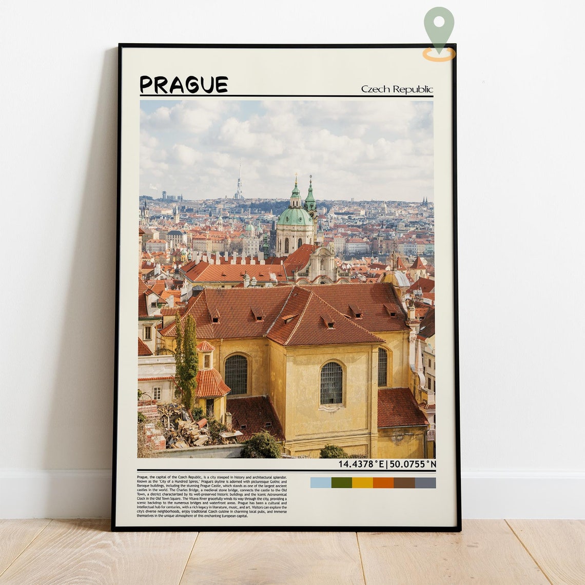 Prague Czech Republic Old Town Red Rooftops Baroque Spires Poster - Image 4