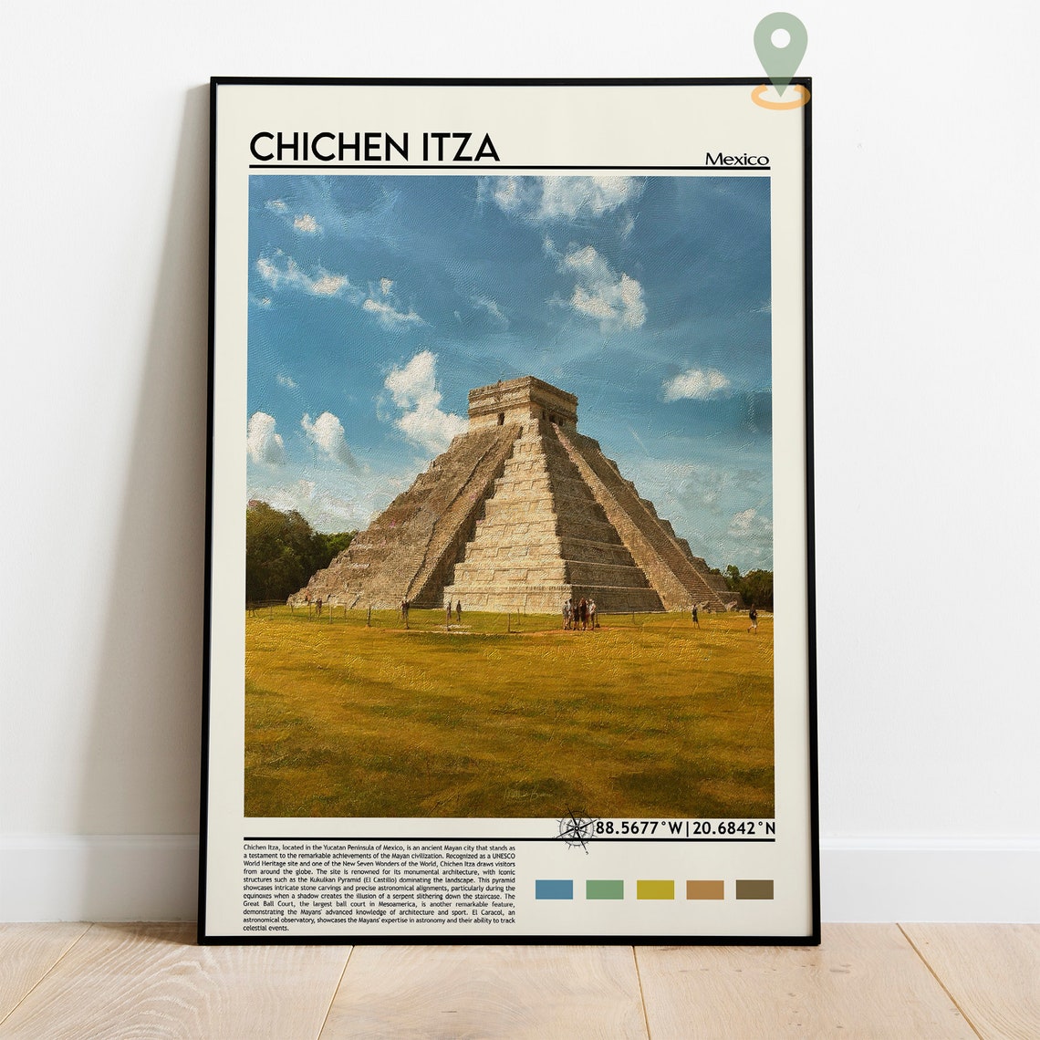 Chichen Itza Print Chichen Itza Poster Chichen Itza Wall Art Chichen Itza Travel Chichen Itza Art Print Chichen Itza Artwork Mexico - Image 5