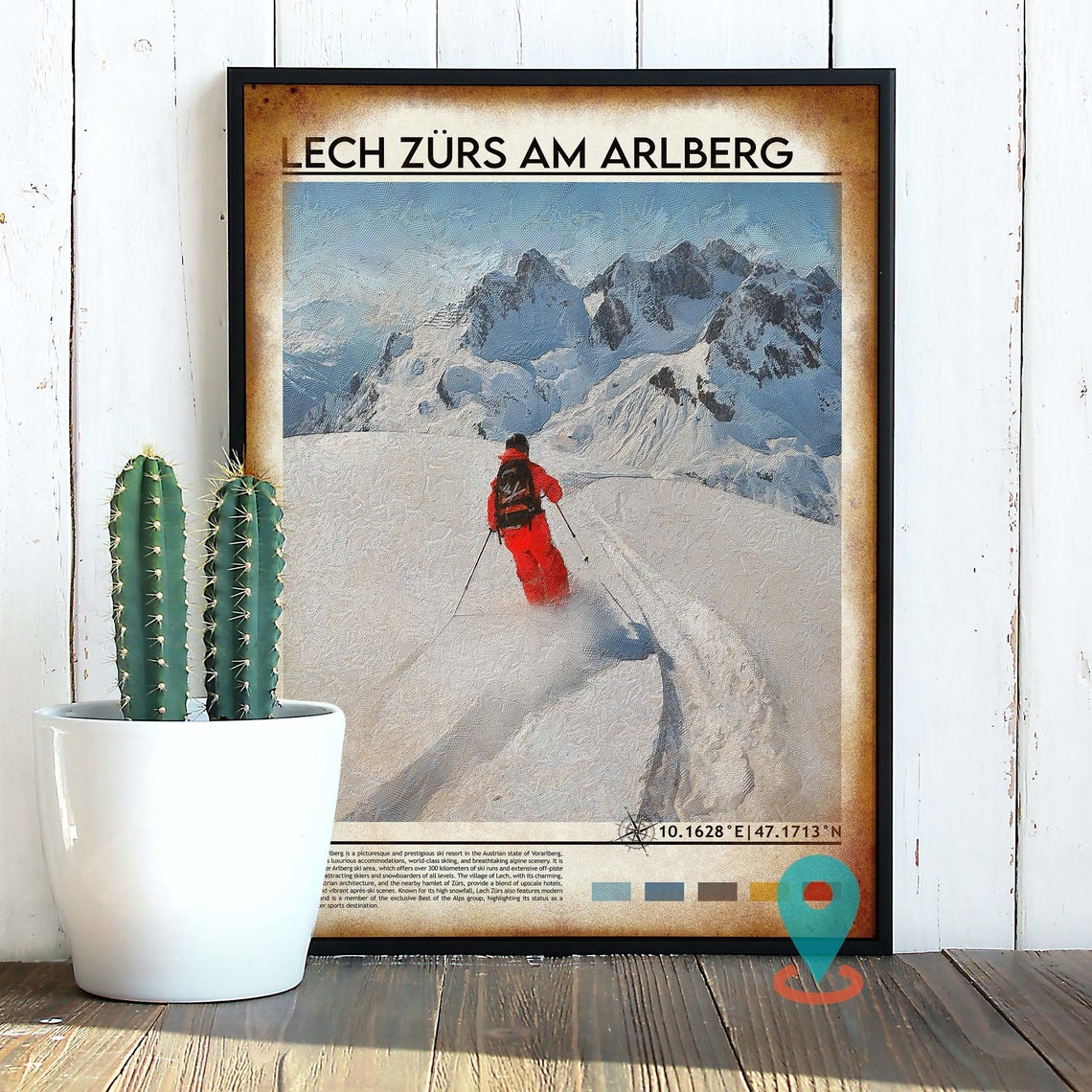 Lech Zurs am Arlberg Austria Powder Skiing Slope Winter Poster - Image 2