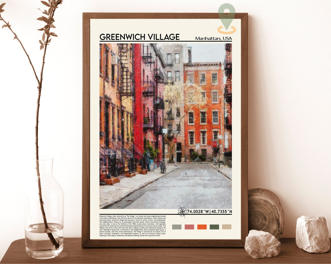 Greenwich Village Print Greenwich Village Poster Greenwich Village Wall Art Greenwich Village Travel Print Greenwich Village Art Print