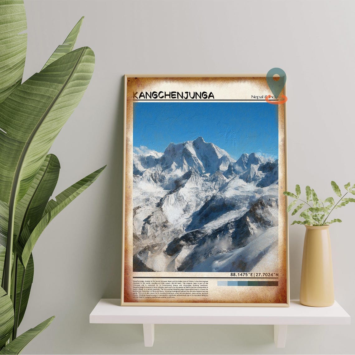 Kangchenjunga Nepal Himalaya Snow Covered Mountain Peak Travel Poster - Image 4
