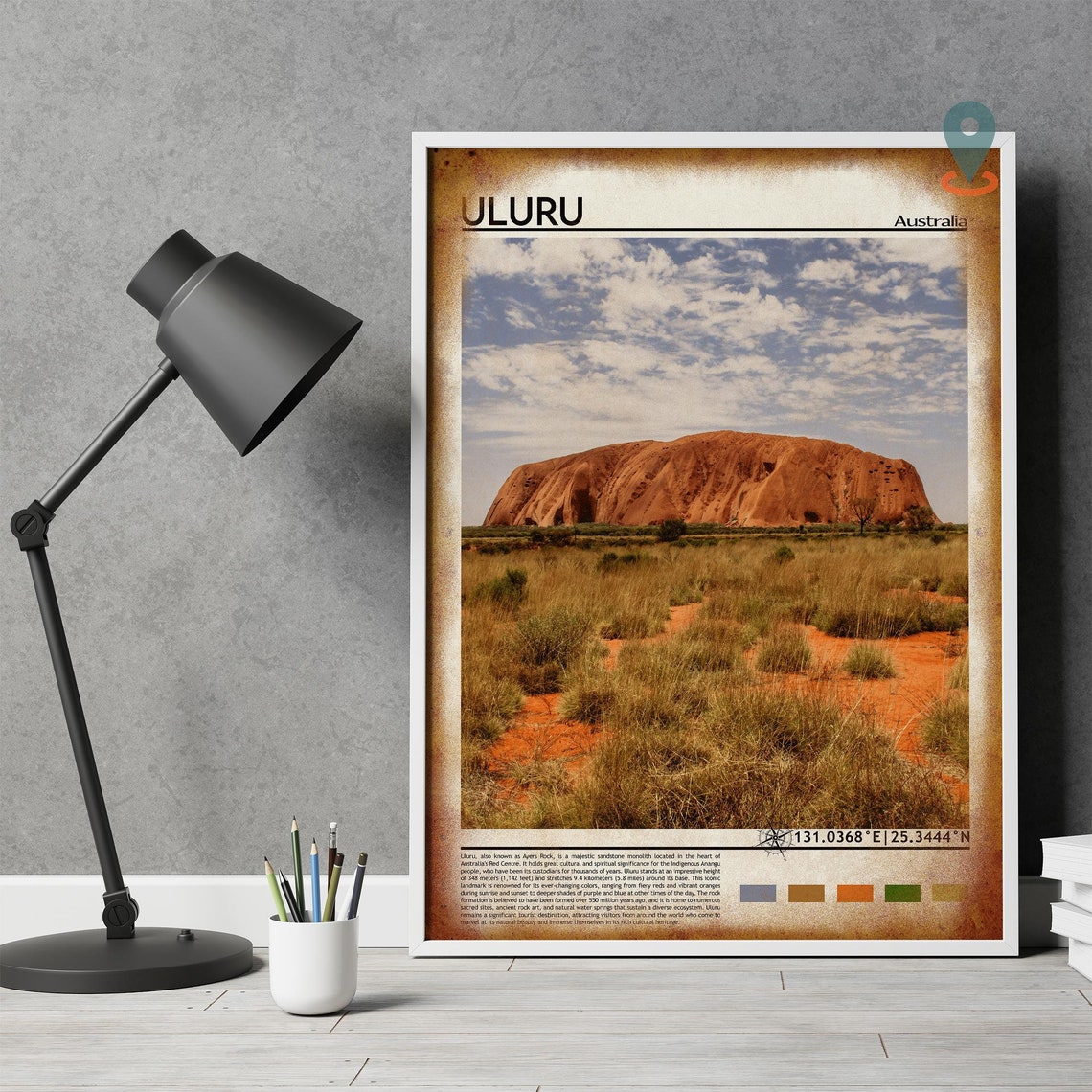 Uluru Australia Ayers Rock Red Desert Outback Monolith Travel Poster - Image 4
