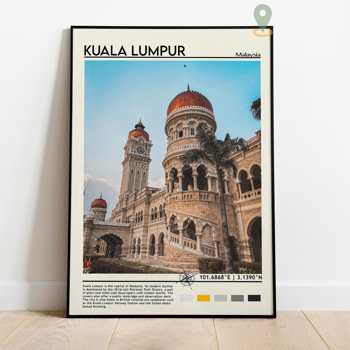 Kuala Lumpur Print Vintage Poster Kuala Lumpur Art Kuala Lumpur Poster Kuala Lumpur Photo Malaysia Poster Travel Gift Malaysia Print - Image 3