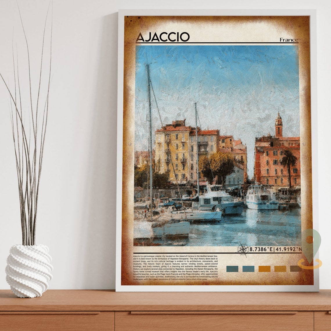 Ajaccio Print Ajaccio Poster Ajaccio Wall Art Ajaccio Travel Print Ajaccio Art Print Ajaccio Artwork Ajaccio Photo France Print - Image 4